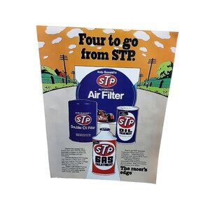 1973 STP Racers Edge Filter Oil Original Print Ad Vintage